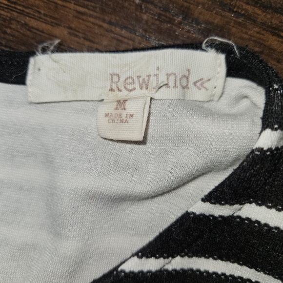 Rewind Black and White Striped Mini Dress - Picture 2 of 3